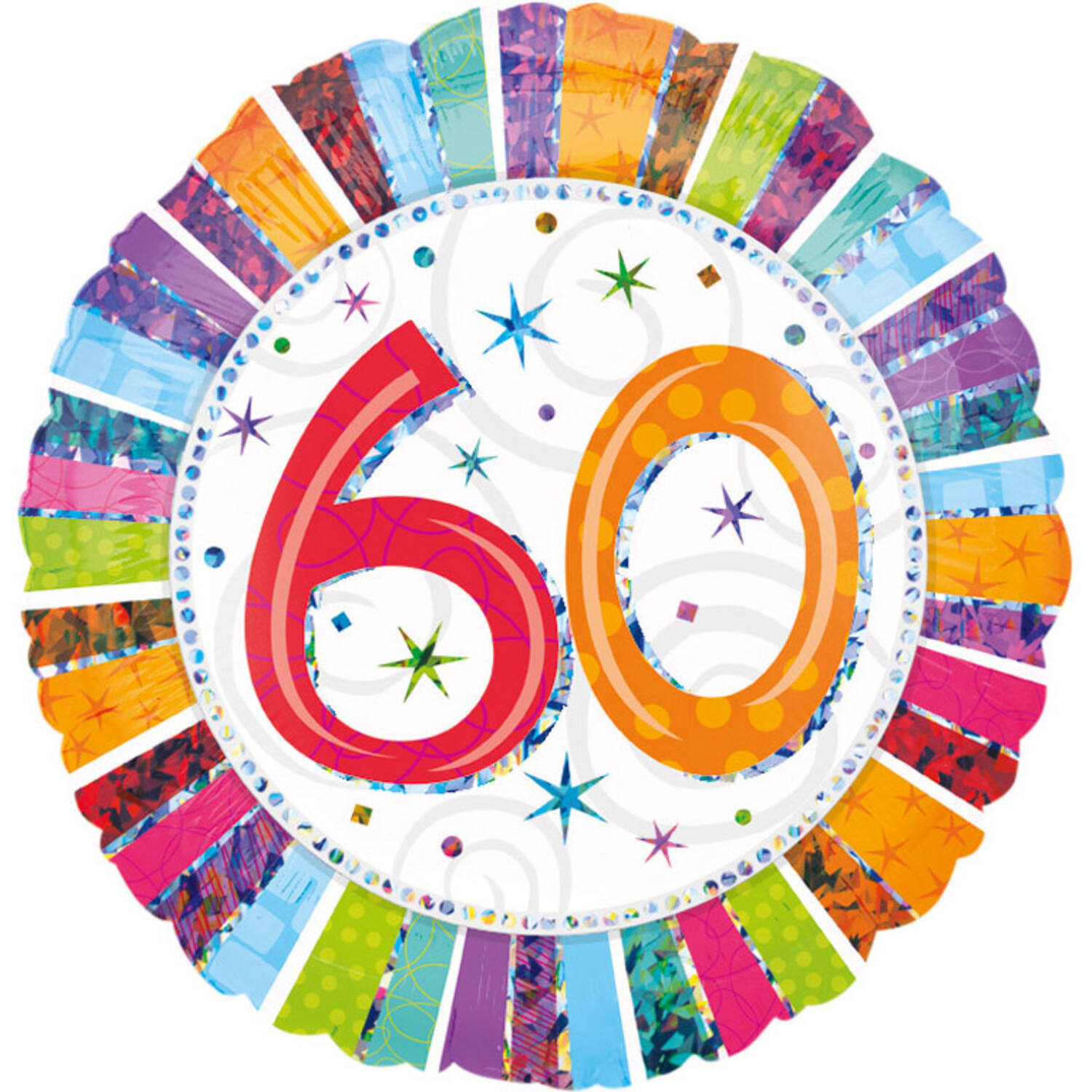 60th Birthday Foil Balloon Radiant - 46 cm
